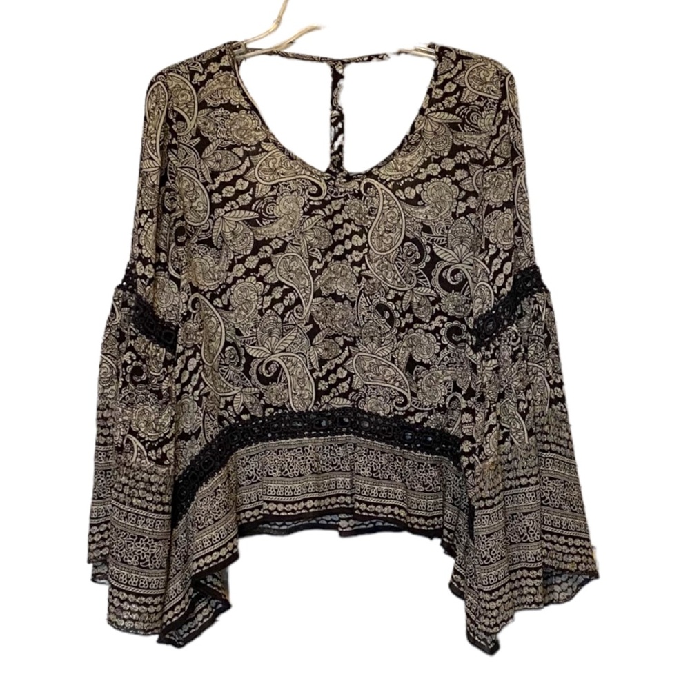 Patrons of Peace Paisley Bell Sleeve Top